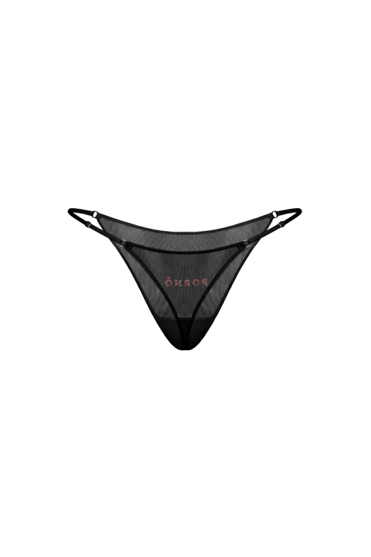 Black Feather Womens Thong Underwear - Davson Sales