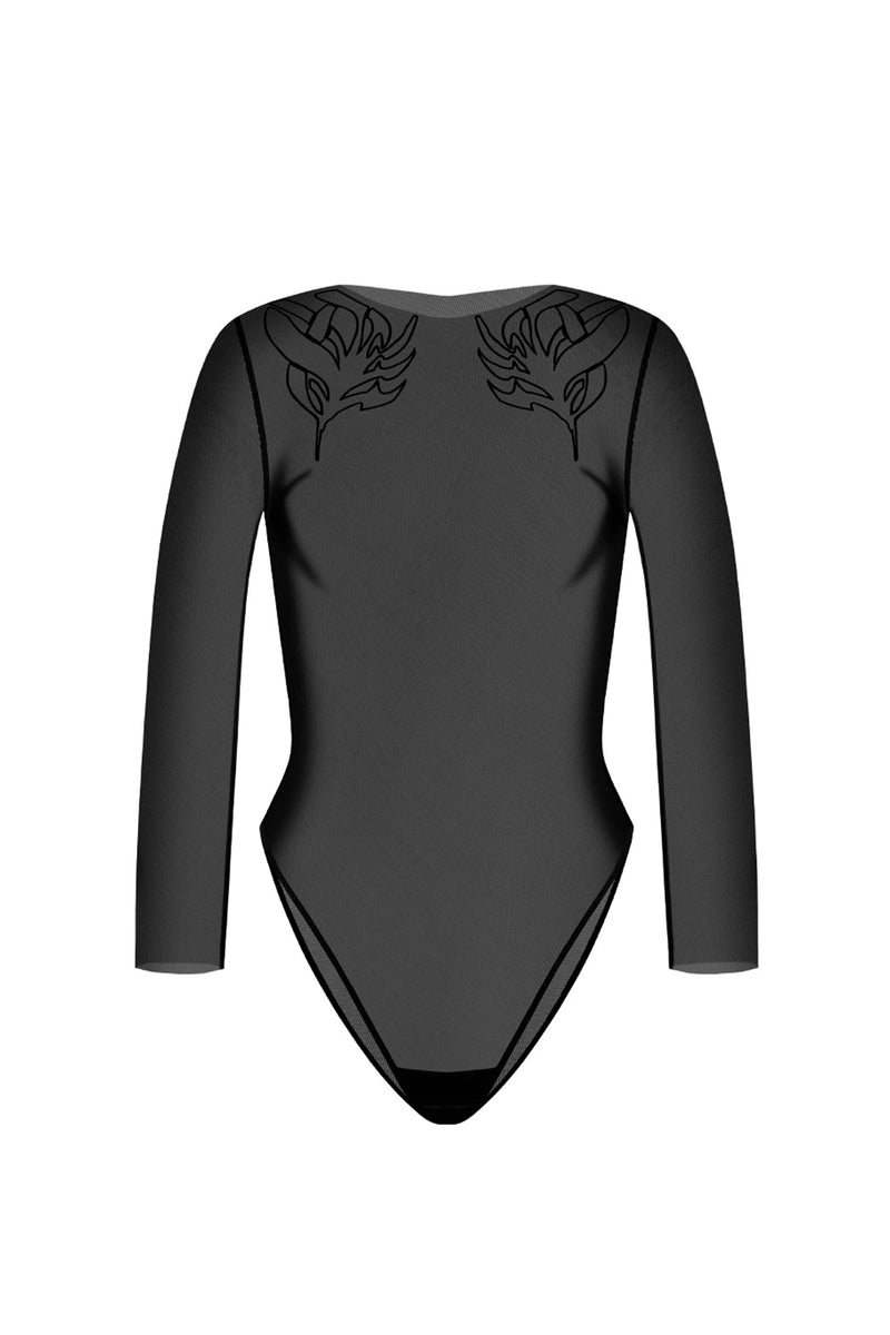 Selene Black Bodysuit